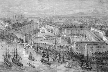 セントキャサリンのドック、ロンドン、「The Illustrated London News」（1871年）に掲載